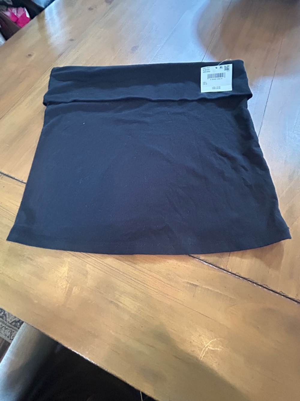 NWT AEO Black Fold-Over Waist Tube Top